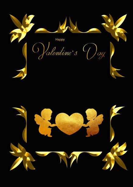 漂亮的情人节卡片，也可以用作传单或横幅图片下载