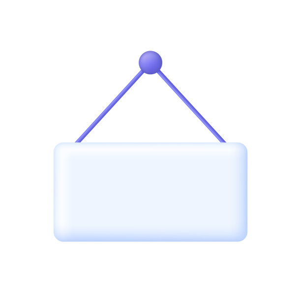 3D悬挂白色长招牌插画。可用于多种用途。图片下载