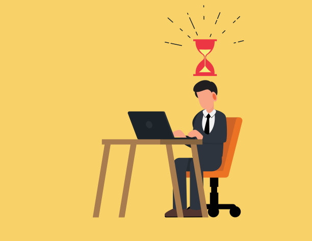 商人工人的沙漏快用完了。图片下载