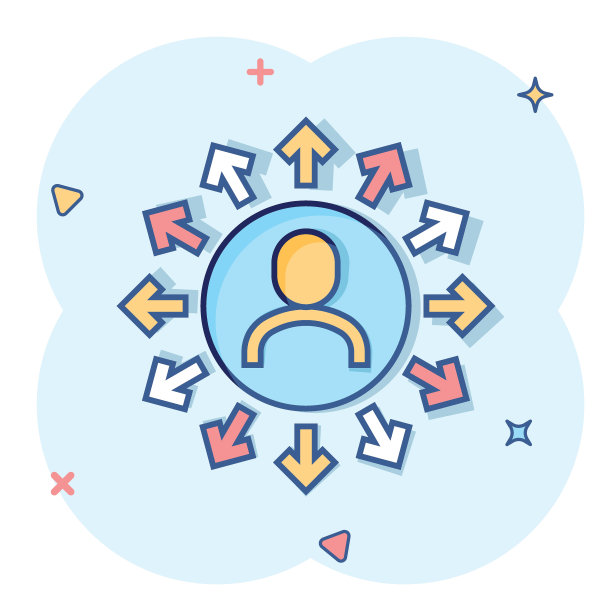 漫画风格的意识图标。思想人物卡通矢量插图在白色孤立的背景。客户脑溅效应经营理念。图片下载