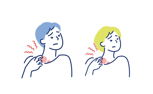 患皮疹(接触性皮炎)的男女图片下载