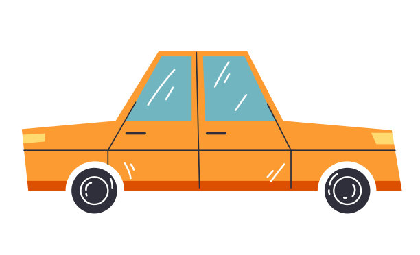 简单的涂鸦线艺术风格汽车抽象概念。矢量平面设计插画元素图片下载