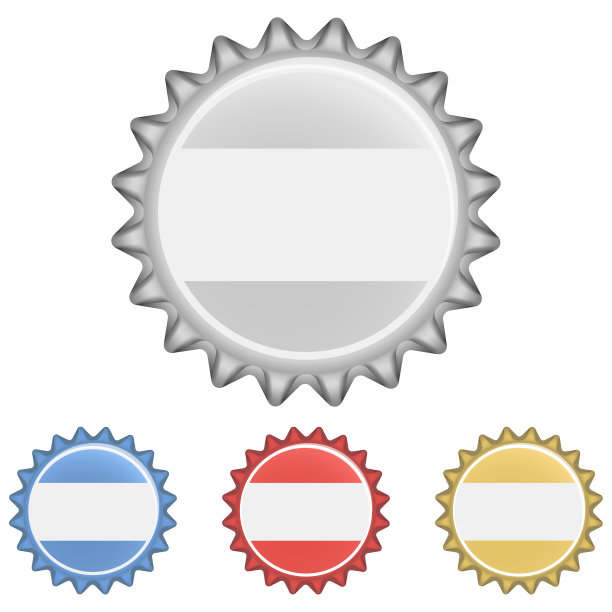 一套彩色的瓶盖，有一个空白的题字图片下载