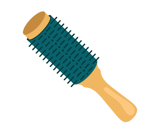 理发师美人梳刷发型孤立在白色背景。矢量图形设计元素插图图片下载