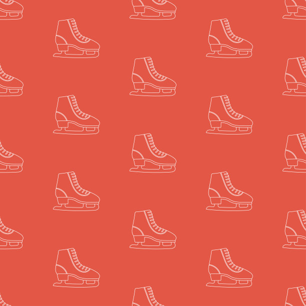 无缝图案与冬季冬季花样滑冰鞋图片下载