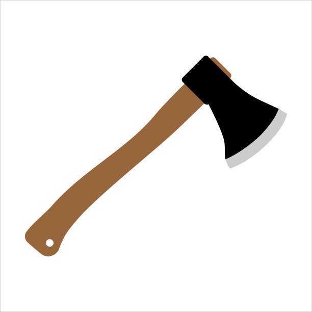 白底黑斧。露营或构建网络应用的工具。简单的ax插图可以用于网页和手机。白色背景上的扁平图标。向量EPS 10图片下载