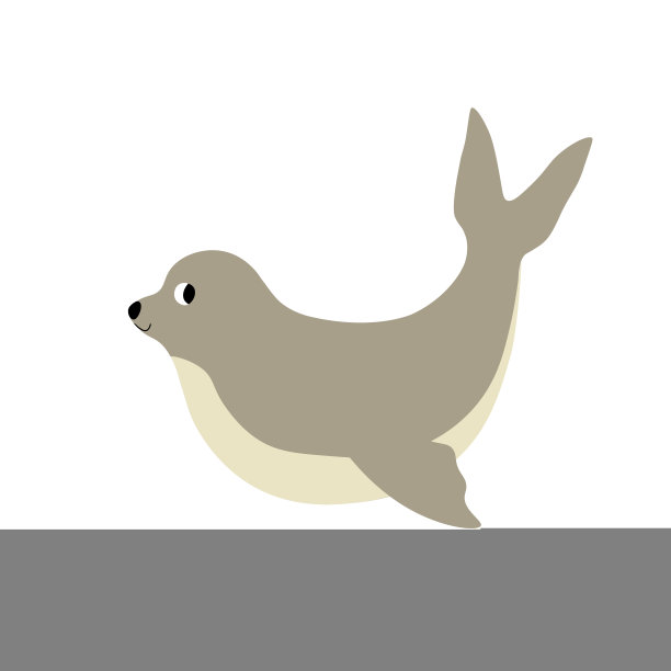 可爱的矢量海洋插画与海豹。水下卡通动物。海洋动物。可爱的儿童设计织物，衣服，书，明信片，包装纸图片下载