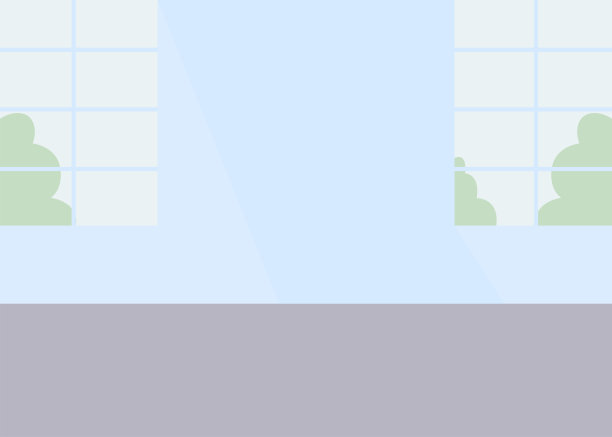 无装修的病房平面彩色矢量插图图片下载