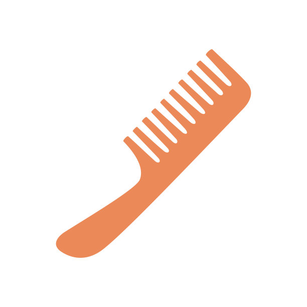 用于日常家庭头发护理的橙色梳子图片下载