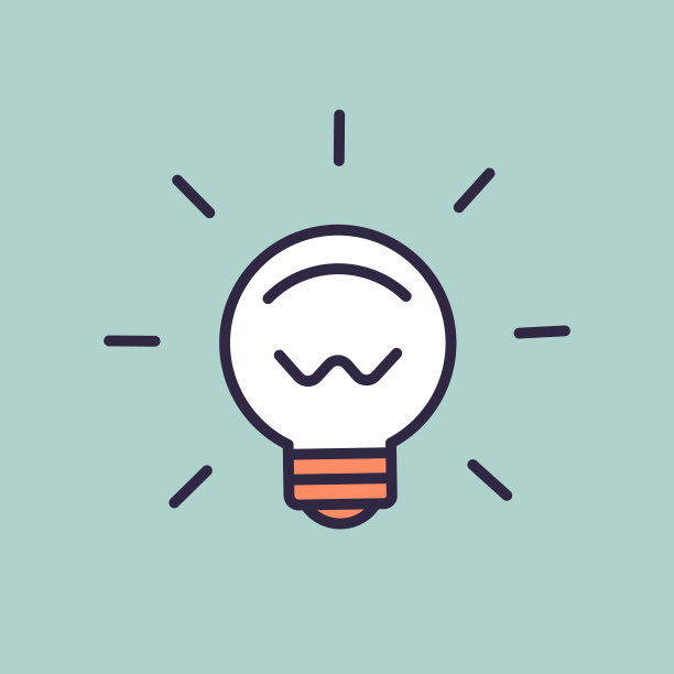 卡通风格的灯泡图标。孤立的矢量符号能量和你的设计思考图片下载