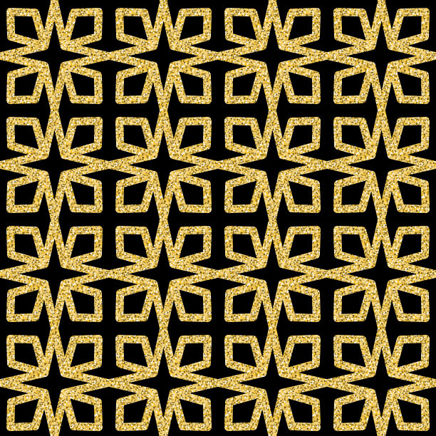 金黑色阿拉伯华丽无缝图案，纺织品或墙纸设计，闪烁闪烁黑色设计图片下载