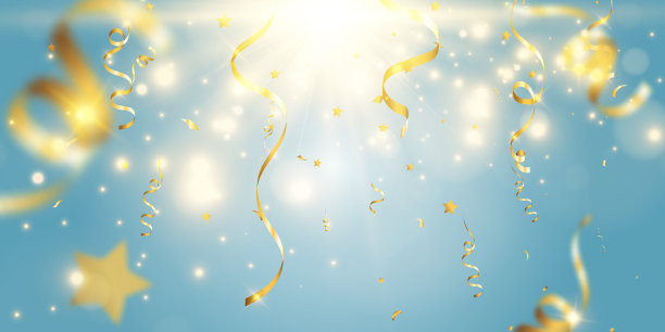 在透明背景上掉落的五彩纸屑的矢量插图。图片下载