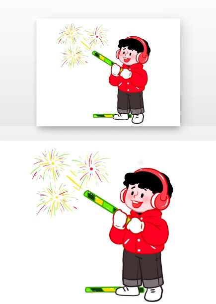 儿童男孩放烟花图片下载