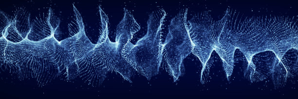 未来动态旋转数字波。摘要纳米技术流。科学背景的概念。3 d渲染。图片下载