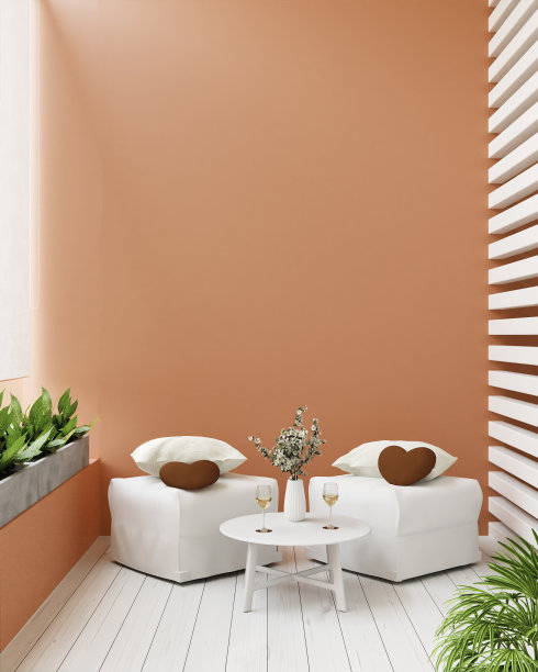 现代室内木地板客厅与沙发隔离在光背景，3D渲染，3D插图图片下载