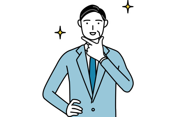 简单的线条画插图的老年商人，高管，经理和总裁在一个自信的姿势。图片下载