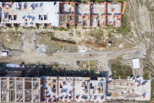 在建房屋，鸟瞰图图片下载