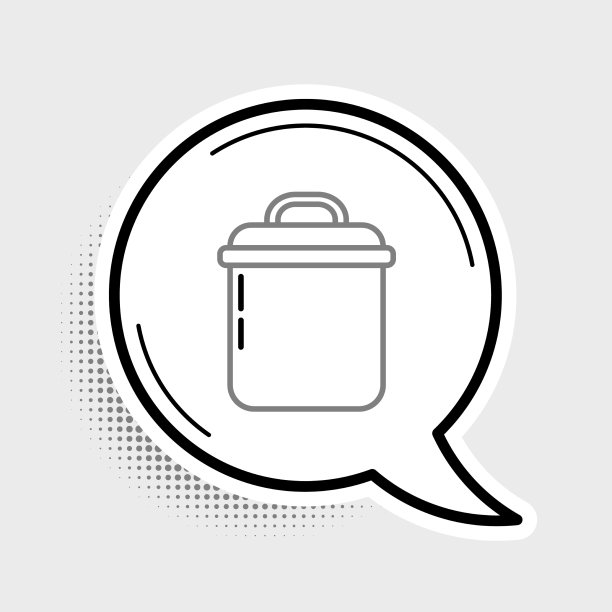 线烹饪锅图标孤立的灰色背景图片下载