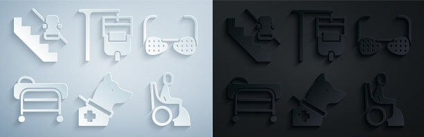 设导盲犬盲人眼镜担架妇女图片下载