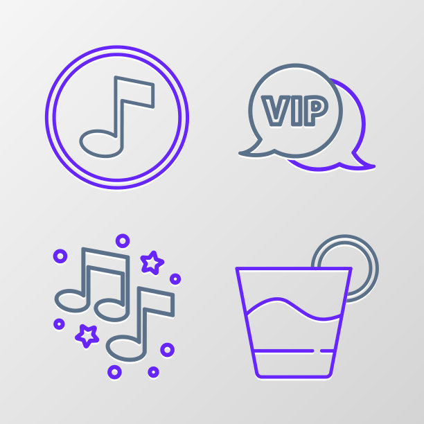 设置线鸡尾酒音乐音符调VIP在讲话图片下载