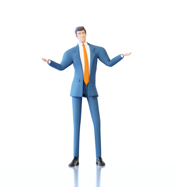 成功的商人与不确定的3D渲染插图图片下载