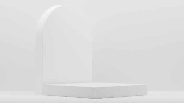 空白的产品货架站立背景。3 d渲染。图片下载