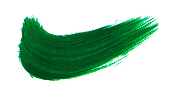 在白色背景上画绿色笔触。图片下载