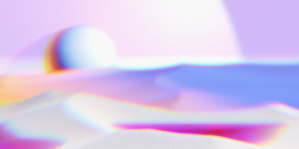 美丽的抽象超现实景观3d插画，外星未来粉色星球和白色沙丘图片下载