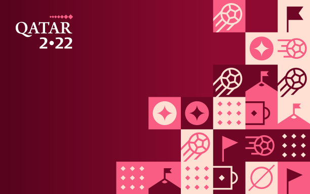 2022卡塔尔多哈足球创意几何图片下载