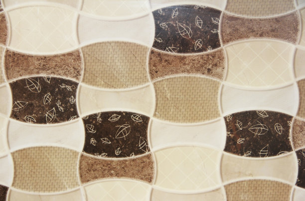 褐色瓷砖的纹理与图形图案图片下载