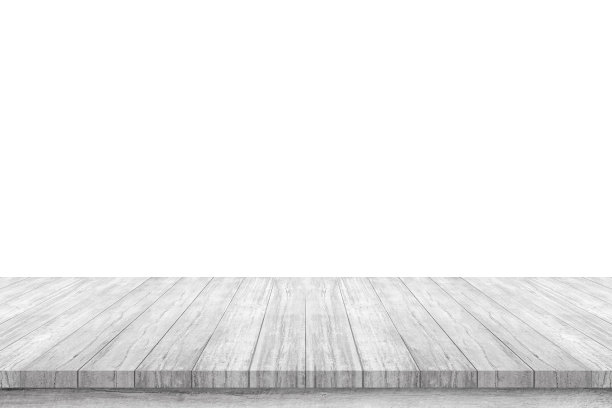 空的白色木制桌面孤立在白色背景图片下载