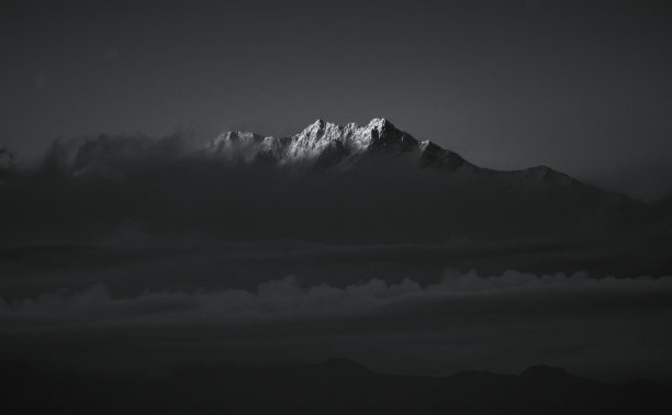 黄昏中的喜马拉雅山脉图片下载