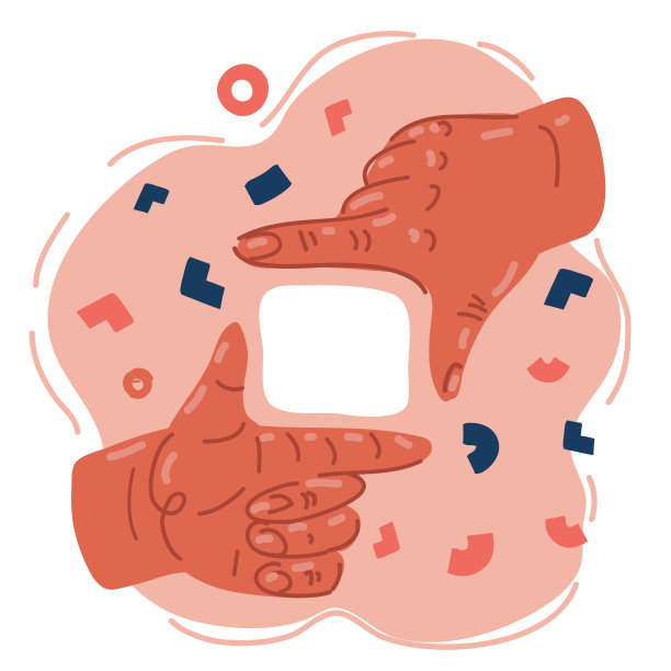 矢量插图的手做框架图片下载