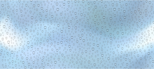 在多云的天空下，雨点在窗户上的无缝纹理图片下载