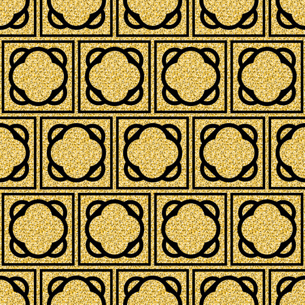 华丽的无缝图案金色黑色华丽的东方背景，节日闪烁闪闪的墙纸图片下载