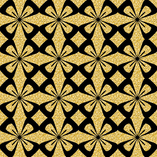阿拉伯闪光图案在黄金，无缝模式闪烁闪闪的背景为设计图片下载