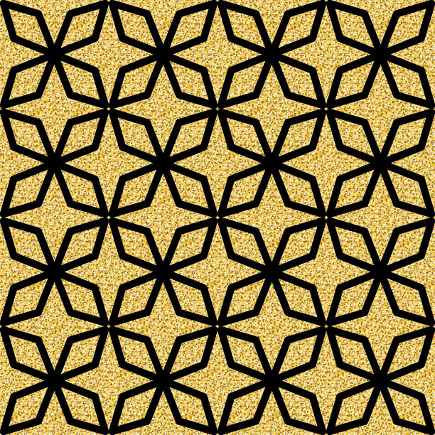 金黑装饰背景为无缝图案设计，闪着微光的奢华设计图片下载