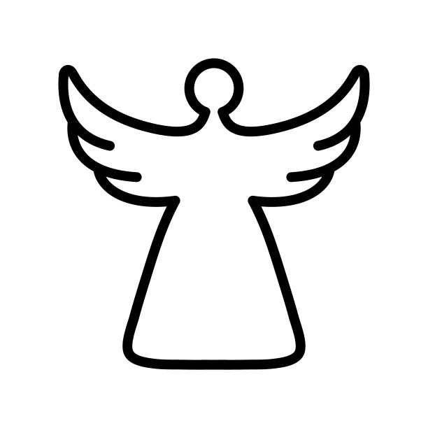 庆典装饰平线图标。天使的象征。为移动概念和网页设计，商店的轮廓标志图片下载