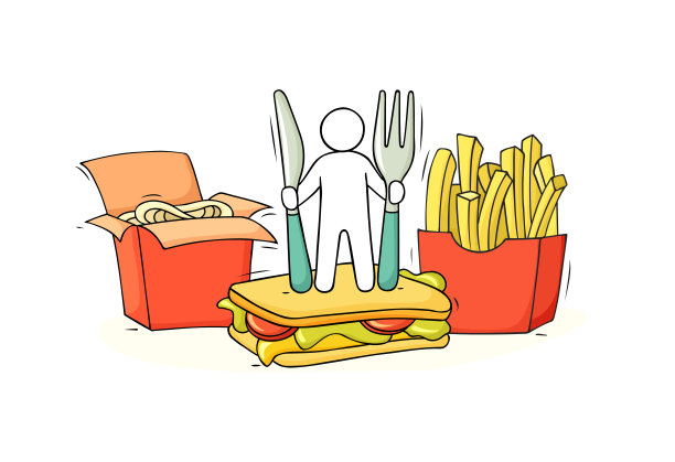 卡通人物和快餐图片下载