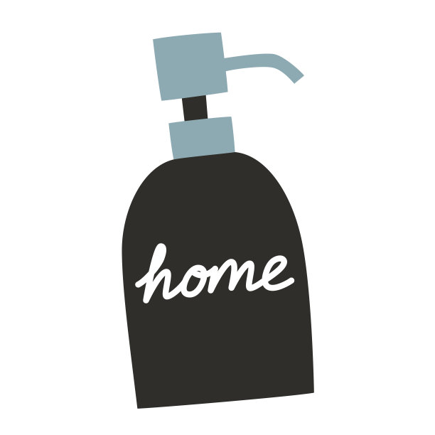肥皂分配器涂鸦，浴室装饰图标，家庭装饰，斯堪的纳维亚和日本室内，潮流陶瓷瓶矢量插画图片下载