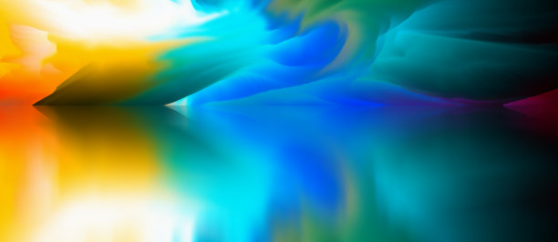 超现实的湖泊景观。神奇的抽象世界。三维演示图片下载