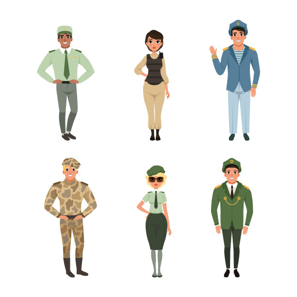 穿着军装的男人和女人图片下载