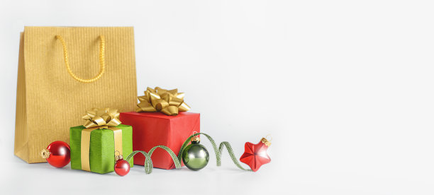 圣诞背景礼物和圣诞装饰和一个地方的文字图片下载