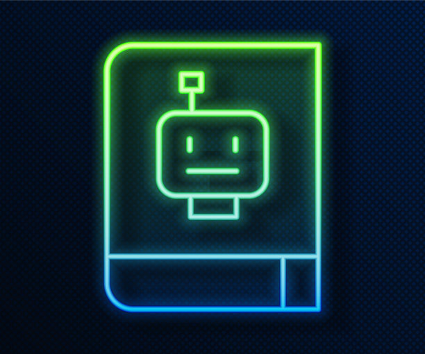 发光的霓虹灯线用户手册图标隔离上图片下载