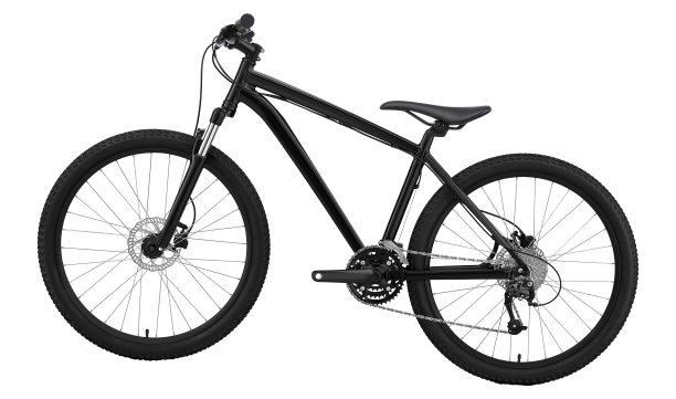 白色背景上孤零零的新自行车图片下载