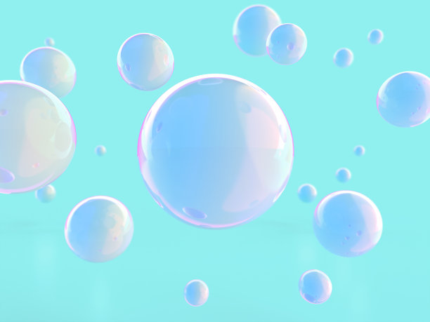 彩虹色肥皂泡的3D插图图片下载