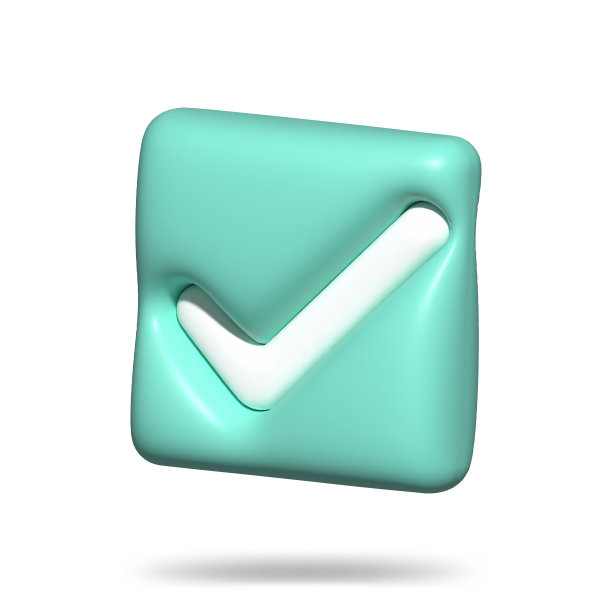 3d复选标记图标隔离在白色背景上。检查列表按钮的选择为正确，成功，勾选选择，接受，同意应用程序3d。选择图标与阴影3D渲染插图图片下载