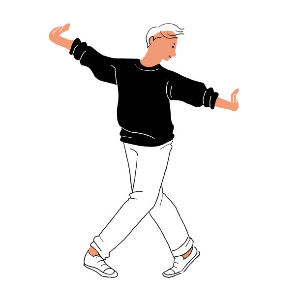 一个跳舞的人的线条画图片下载