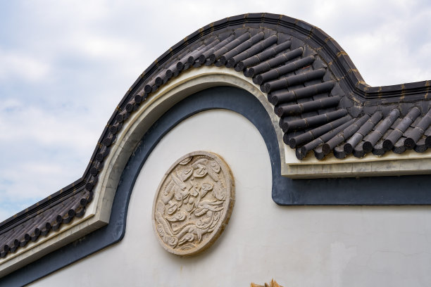 中国传统古建筑中凸起的牌坊图片下载