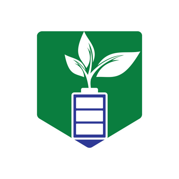 生态自然和电池标志模板设计图片下载